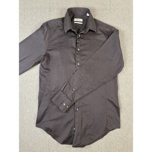 Calvin Klein Silm Long Sleeve Shirt Size 32/33 Wrinkle Free - Good Condition